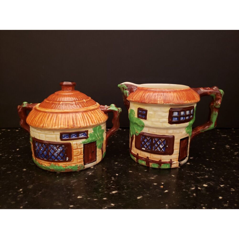 Beswick Ware Cottage Creamer and Sugar Bowl England Rare Vintage